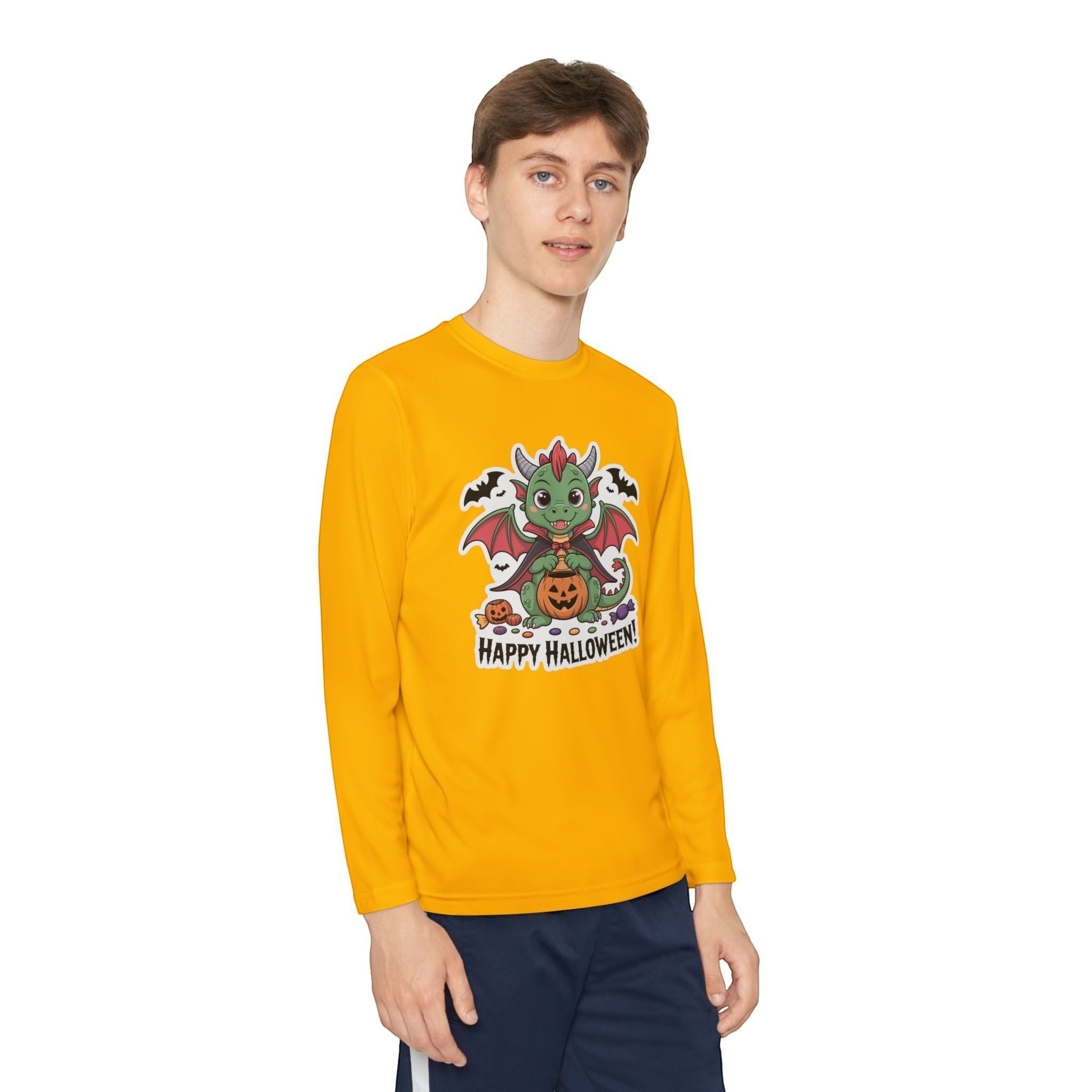 Halloween Youth Long Sleeve Tee – Cozy Kids Shirt for Trick-or-Treating & Parties