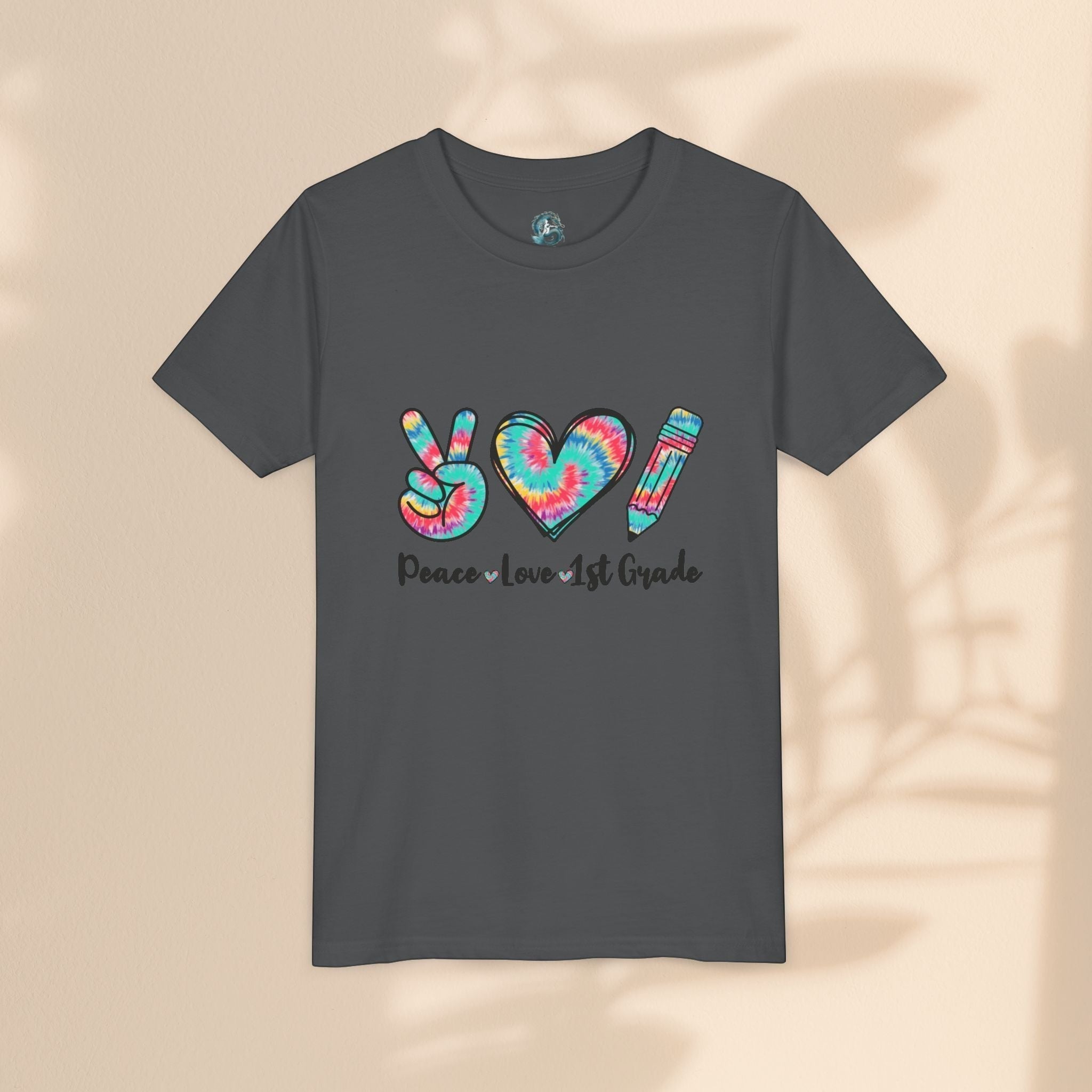 Peace Love 1st Grade Youth Tee, Back to School Outfit