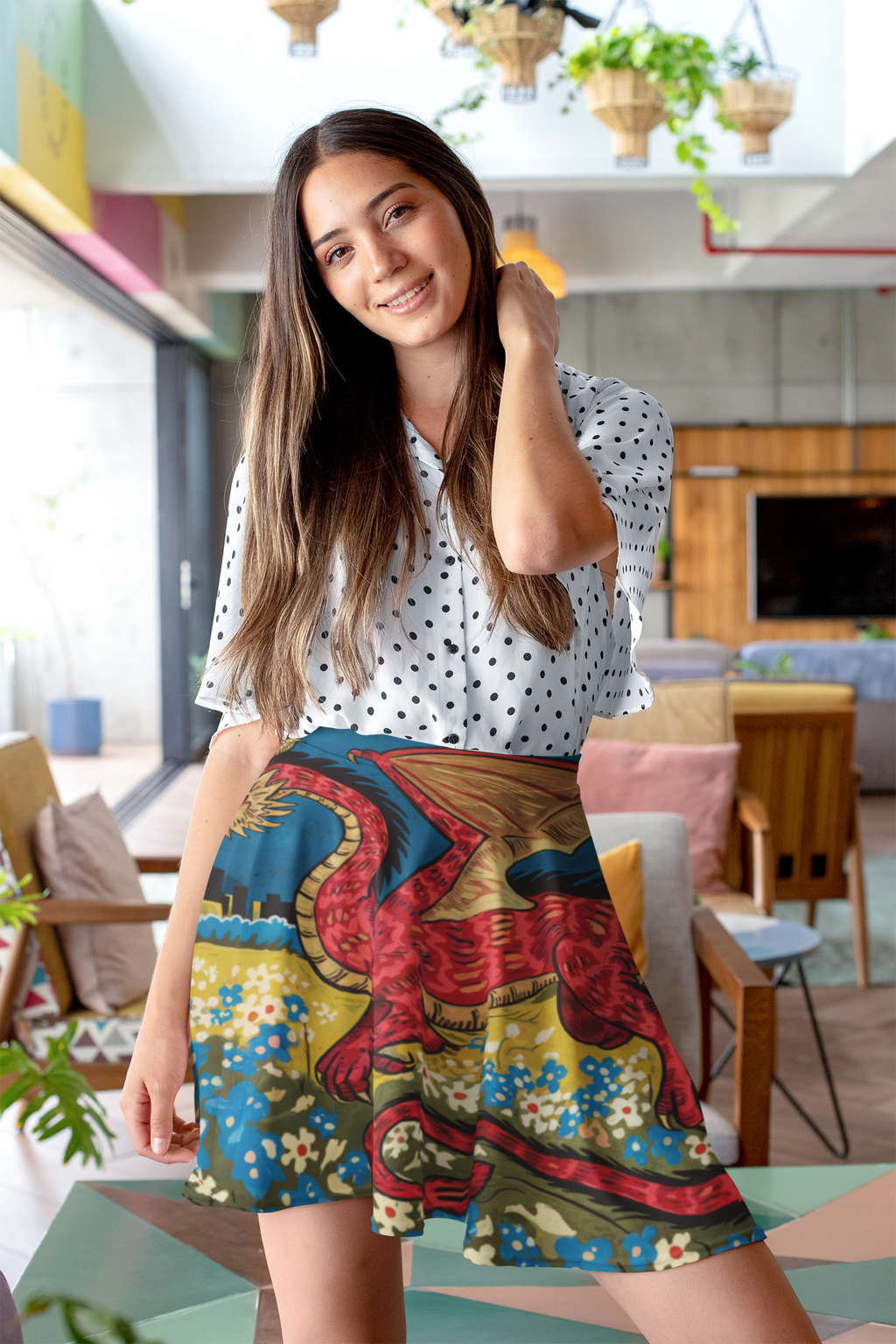 Mexican Dragon Skater Skirt