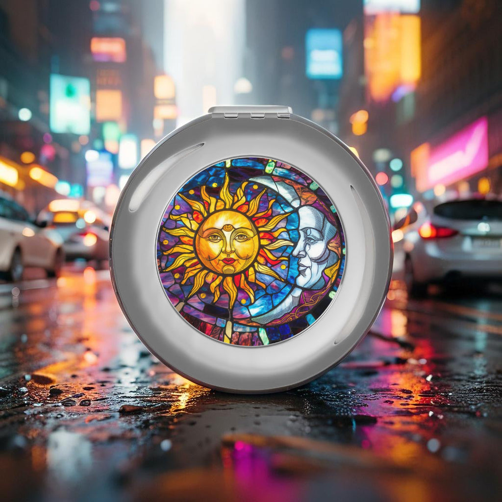 Compact Travel Mirror - Sun and Moon