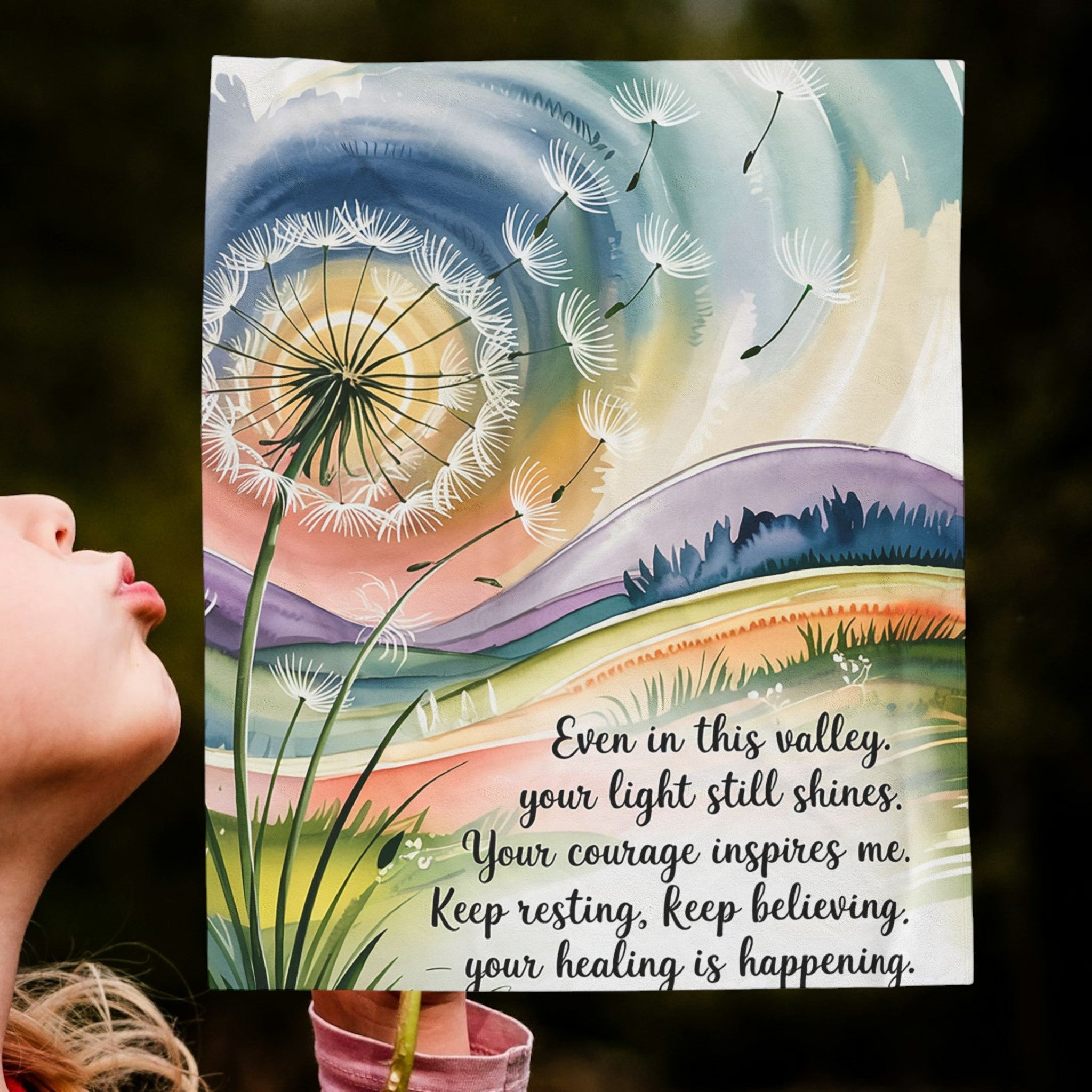 Courage in the Valley - Velveteen Plush Blanket – Your Healing is Happening