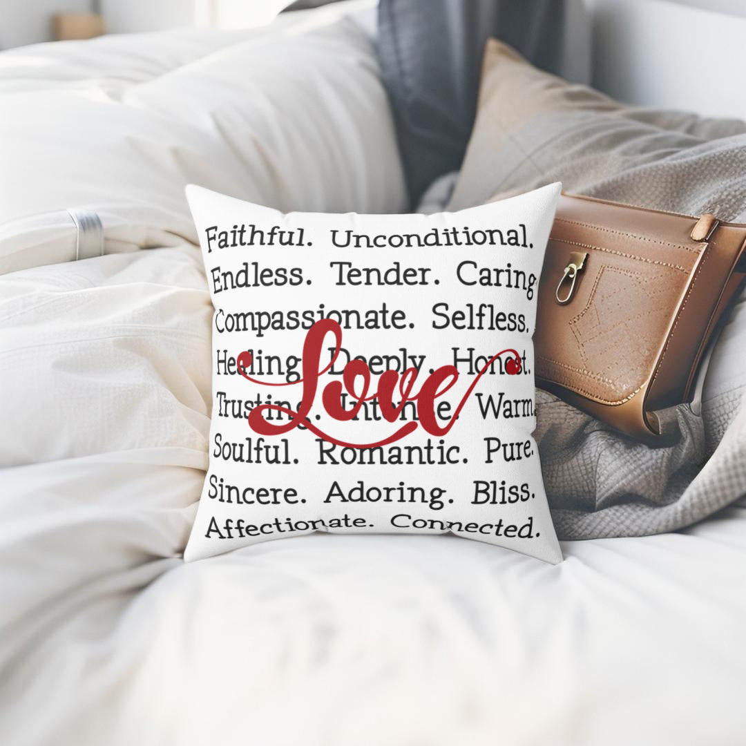 Faux Suede Square Pillow - The Meaning of Love