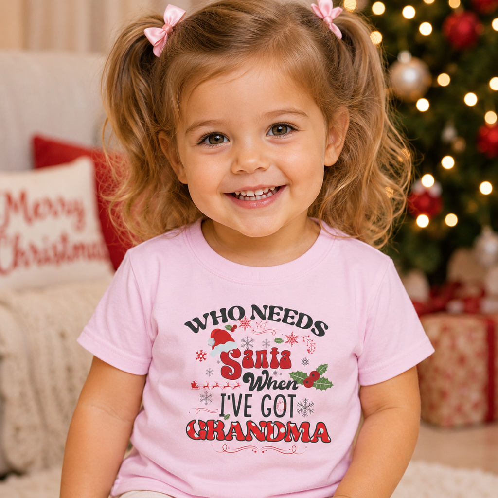 Kids Heavy Cotton™ Tee - Who Needs Santa When I Have Grandma
